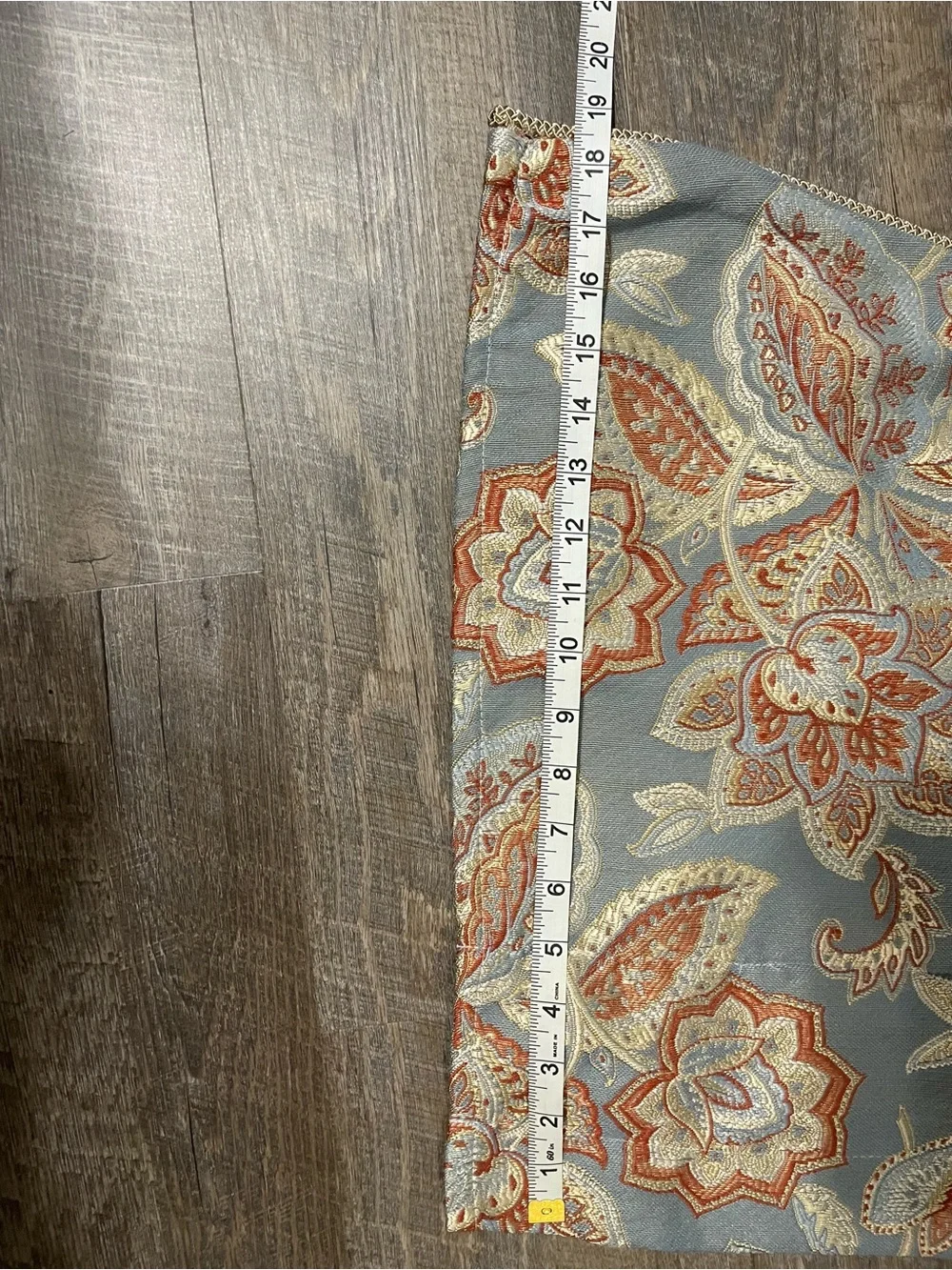 Waverly Blue and Coral Paisley Floral Valance